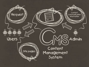 Graphic representation of a CMS or Content Management System that can be used for a new site.
