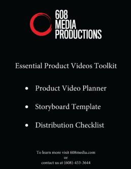 Image of the title page of the Essentail Product Videos Toolkit from 608 Media.
