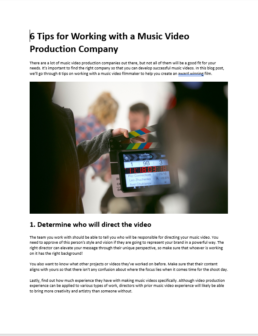 Image of an article about music video production by the SEO team at 608 Media.