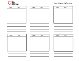 Image of a storyboard template from 608 Media.