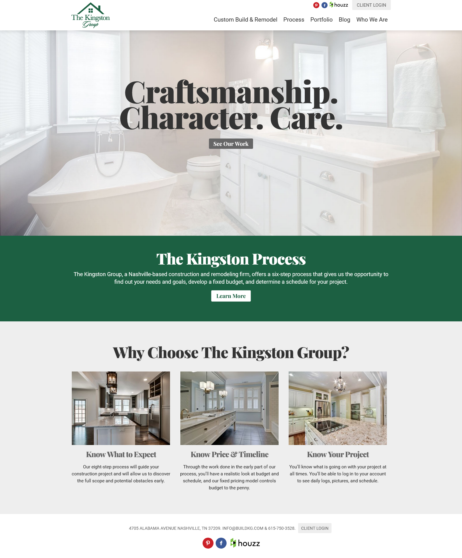 Image of Kingston Group homepage an example of a construction website.
