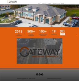 Gateway Building Co's construction website home page.