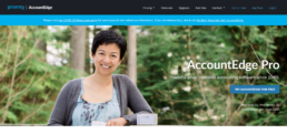 AccountEdge's homepage design.