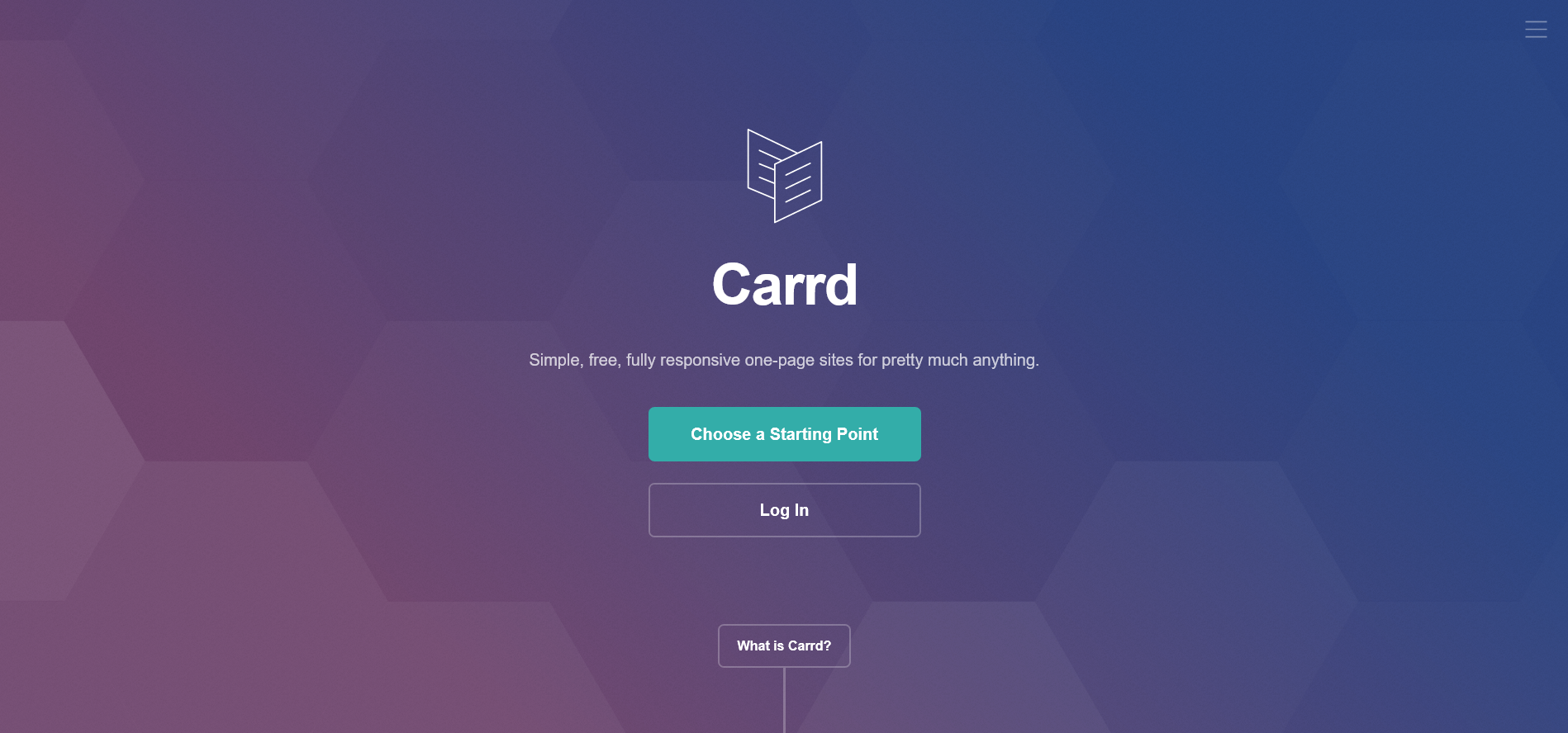 Carrd.co's homepage design.