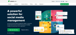 Sprout Social's homepage, a good example for small business websites.